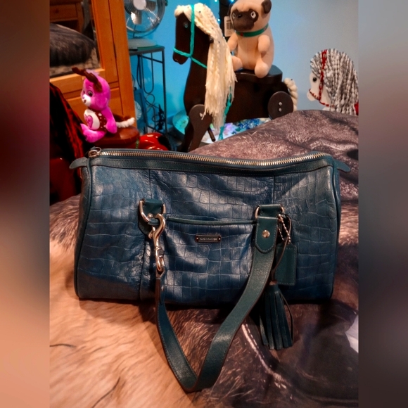 Coach Handbags - Teal blue Coach medium handbag